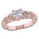1/3 CT TGW Aquamarine and Diamond Accent Heart Vintage Ring in Rose
Plated Sterling Silver