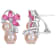 Pink Cultured Pearl & 4 1/4 ctw Created Pink and White Sapphire
Earrings in Sterling Silver