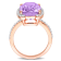 7 7/8 CTW Rose De France and White Topaz Bracket Ring in Rose Plated
Sterling Silver