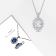 4 CT TGW Created White Sapphire and Diamond Accent Floral Halo Pendant
with Chain in Sterling Silver