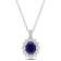 4 CT TGW Created Blues, White Sapphire and Diamond Accent Pendant with
Chain in Sterling Silver