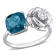 2 7/8 CT TGW London Blue and White Topaz 2-Stone Ring in Sterling Silver
