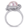 10.5 -11MM Pink Freshwater Cultured Pearl and 3/4 CT TGW Cubic Zirconia
Ring in Sterling Silver