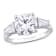 3 CT TGW Created Moissanite 3-Stone Ring in Sterling Silver