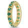 1 2/5 CTW Created Emerald Eternity Ring in Yellow Plated Sterling Silver