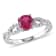 1 CT TGW Created Ruby and 1/10 CT TW Diamond Infinity Engagement Ring in
10K White Gold
