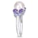 8-8.5MM Freshwater Cultured Pearl, Diamond, Tanzanite, and Amethyst Ring
in Sterling Silver