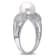 9-9.5MM Freshwater Cultured Pearl and Diamond Split Shank Ring in
Sterling Silver