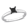 1/2 ct Black Diamond Solitaire Engagement Ring in 14K White Gold