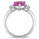 2 1/2 CT TGW Created Pink and White Sapphire Heart Ring in Sterling Silver