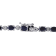 11 1/6 CT TGW Black Sapphire and Diamond Accent Bracelet in Sterling Silver