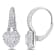 2 CT DEW Created Moissanite Heart Halo Leverback Earrings in Sterling Silver