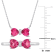 2-PCS Set of 2 1/10 CT TGW Pink Topaz and Diamond Accent Necklace and
Ring in 10K White Gold
