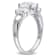 3 1/2 CT TGW Created White Sapphire 3-Stone Ring in Sterling Silver