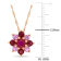 1 4/5 CT TGW Ruby and Pink Sapphire Clustered Pendant with Chain in 14K
Rose Gold