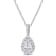 1 1/3 CT DEW Created Moissanite Teardrop Halo Pendant in Sterling Silver