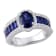 4 3/4 CT TGW Created Blue and White Sapphire Vintage Halo Ring in
Sterling Silver