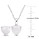 2-Pcs Set of 3 5/8 CT TGW Opal Solitaire Earrings and Pendant with Chain
in Sterling Silver