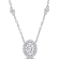 1 1/2 CT DEW Created Moissanite Halo Station Necklace in Sterling Silver