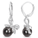 8-9MM Black Tahitian Cultured Pearl and Diamond Accent Bow Leverback
Earrings in Sterling Silver