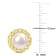 8-8.5 MM Cultured Freshwater Pearl Halo Link Stud Earrings in Yellow
Plated Sterling Silver