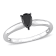 1/2 ct Black Diamond Solitaire Engagement Ring in 14K White Gold