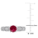 1 3/8 CT TGW Created Ruby Created White Sapphire and Diamond Accent Ring
in 10K White Gold