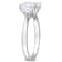 2 3/4 CT TGW Created Moissanite 3-Stone Ring in Sterling Silver