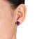8-7/8ctw Garnet and Amethyst Floral Earrings in Sterling Silver