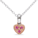 Created Pink Sapphire Accent Trillium Child's Pendant with Chain in
2-Tone Sterling Silver