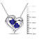 1 1/8 CT TGW Created Blue Sapphire and Diamond Accent Heart Pendant with
Chain in Sterling Silver