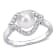 7-7.5MM Freshwater Cultured Pearl and Created White Sapphire Halo Ring
in Sterling Silver