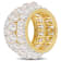 3-4.5MM Freshwater Cultured Pearl & Created White Sapphire Ring in
Yellow Plated Sterling Silver