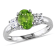 1 7/8 CTW Peridot and Created White Sapphire 3-Stone Ring in Sterling Silver