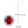5 1/2 CT TGW Created Ruby and Created White Sapphire Circular Halo Stud
Earrings in Sterling Silver