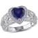 2 1/4 CT TGW Created Blue Sapphire and 1/10 CT TW Diamond Heart Ring in
Sterling Silver
