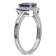 1 1/2 CT TGW Created Blue Sapphire and Diamond Accent Halo Ring in
Sterling Silver