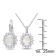 2-Pcs Set of 5 7/8 CT TGW Opal and Diamond Halo Leverback Earrings and
Pendant in Sterling Silver