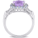2 1/3 CT TGW Amethyst, Tanzanite and Diamond Accent Halo Ring in
Sterling Silver