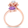 1 CT TGW Africran-Amethyst and Topaz 2-Stone Rose Ring in Rose Plated
Sterling Silver