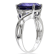 7 1/2 CT TGW Created Blue Sapphire and Diamond Accent Ring in Sterling Silver