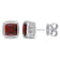 2 1/2 CT TGW Cushion Garnet Stud Earrings in Sterling Silver