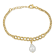9MM Freshwater Cultured Pearl with Link Chain Bracelet in Yellow Plated
Sterling Silver