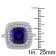 7 1/10 CT TGW Created Blue and White Sapphire Double Halo Ring in
Sterling Silver