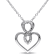 Diamond Infinity Heart Pendant with Chain in Sterling Silver