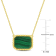 5 CT TGW Malachite Necklace with Beaded Halo in Yellow Plated Sterling  Silver
