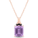 6 1/8 CT TGW Amethyst and Black Sapphire Pendant with Chain in Rose
Plated Sterling Silver