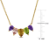 3 1/5 CT TGW Amethyst, Citrine, Morganite and Peridot Drop Necklace in
Yellow Plated Sterling Silver