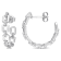 1/7 CT TW Diamond Cut Open-Work Hoop Earrings in Sterling Silver