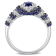 1 1/2 CT TGW Created Blue and White Sapphire Vintage Ring in Sterling Silver